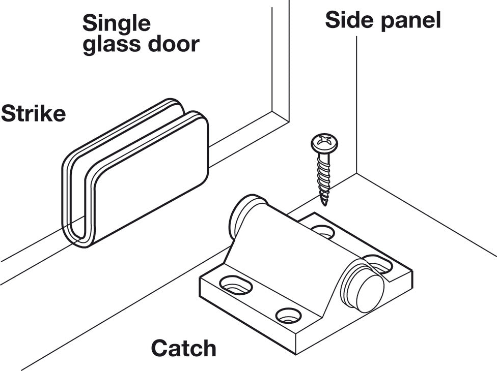 Hafele 245.63.326 Black Strike Plate for Magnetic Pressure Catches