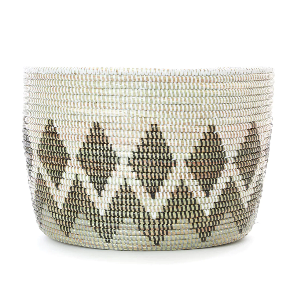 Diamond Design Knitting Basket