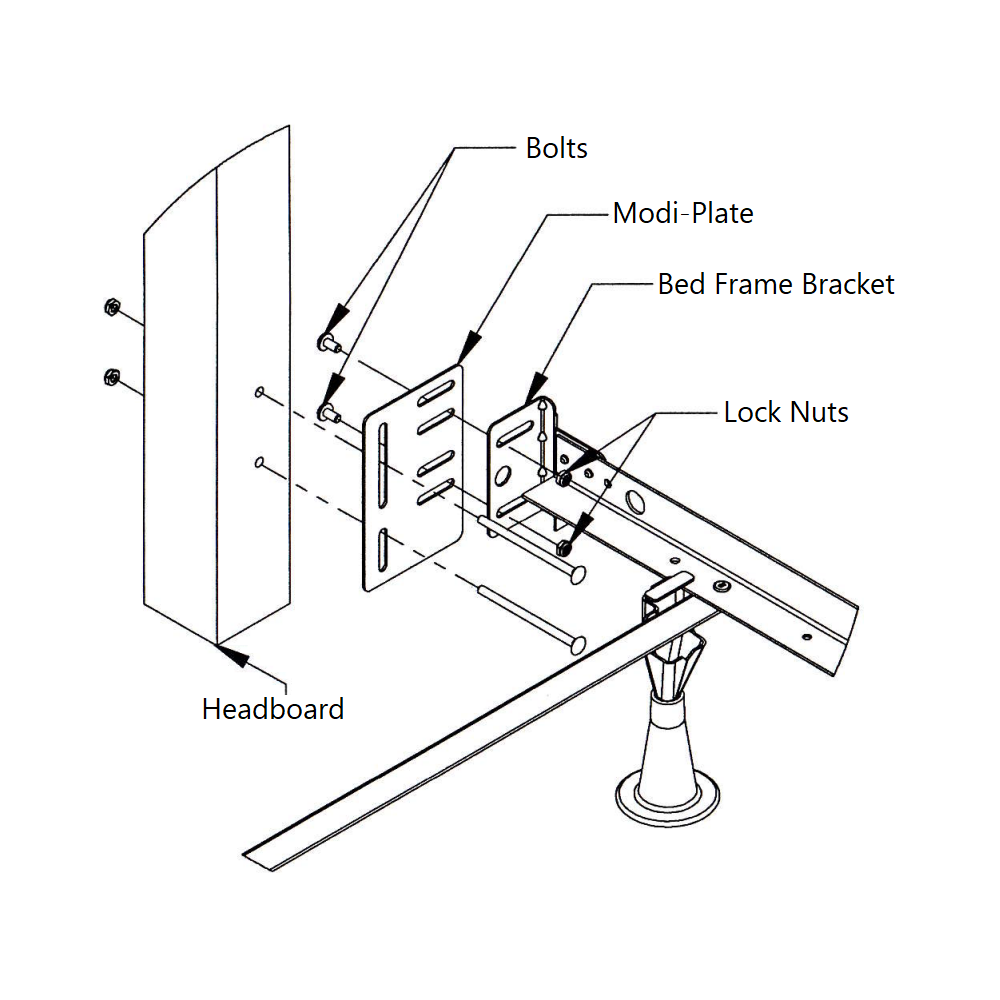 bedCLAW Vertical Modification Plates for Height Adjustment Attachment, Set of 2