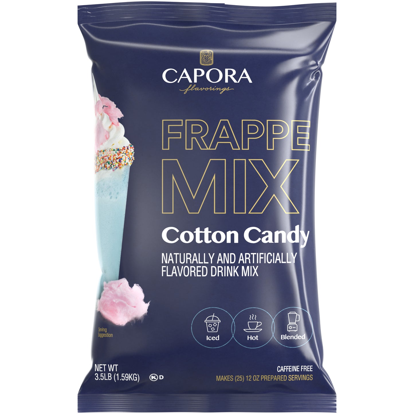 Capora 3.5 lb. Cotton Candy Frappe Mix, Coffee Shop Quality, Barista Approved