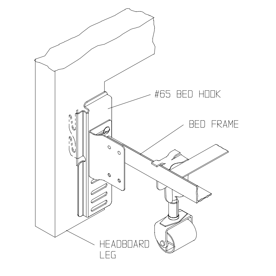 #65 Adapto-Hook Bolt-On to Hook-On Conversion Brackets for Headboard & Footboard Attachment, Set of 2