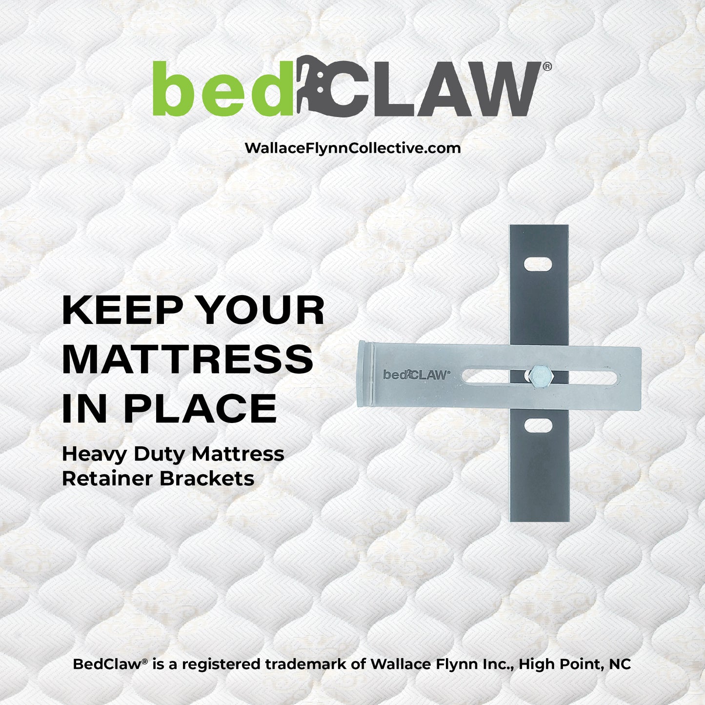 bedCLAW HD Mattress Retainer Bracket, Set of 2