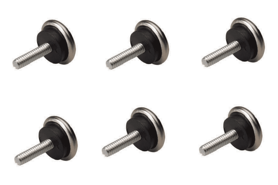 1/4"-20mm x 25mm Threaded Nickel Plated Steel Table Base Leveler Glide, Set of 6