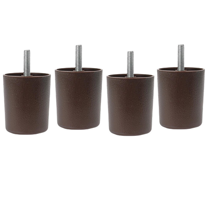 Leg Daddy 2-1/4" Brown Round HDPE Plastic Sofa Leg, Set of 4