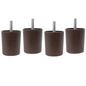 Leg Daddy 2-1/4" Brown Round HDPE Plastic Sofa Leg, Set of 4