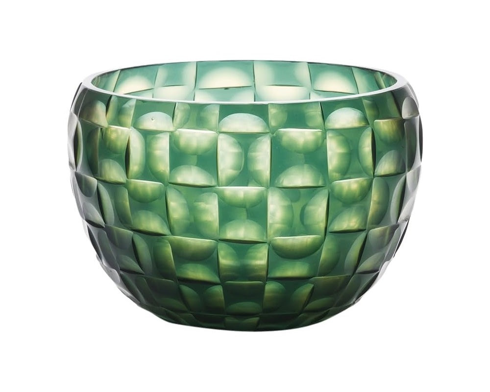 Dynasty Gallery Woven Facets Green Bowl, 8.5" Wide