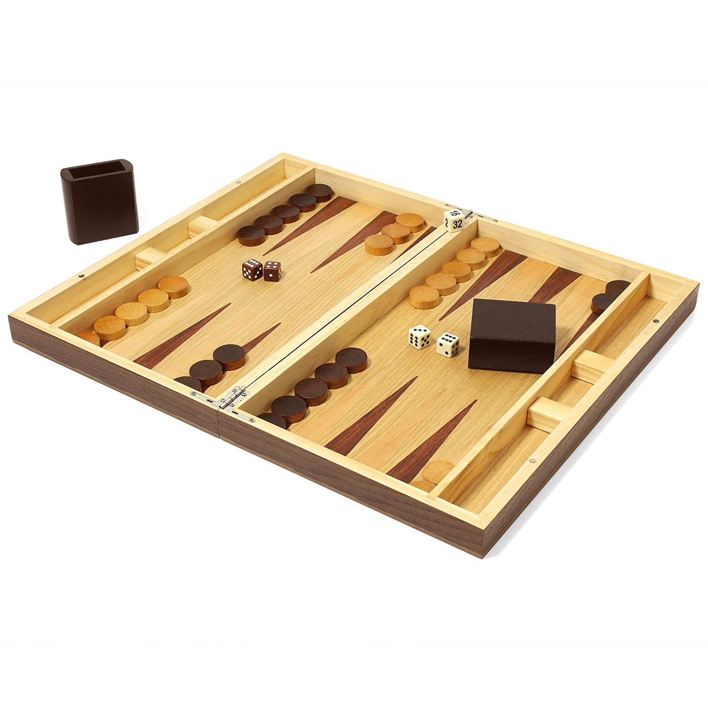 SwingDesign Collector's Edition Backgammon, Acey-Deucey Set, Walnut & Oak Finish