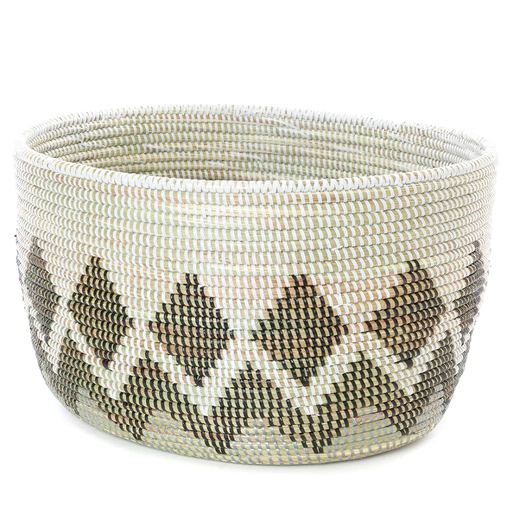 Diamond Design Knitting Basket