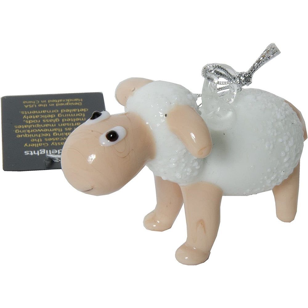 Dynasty Gallery Glassdelight White Sheep Christmas Ornament Decoration