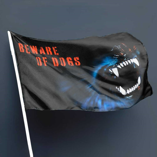 Flags Unfurled "Beware of Dogs" 3’ x 5’ Caution Warning Flag