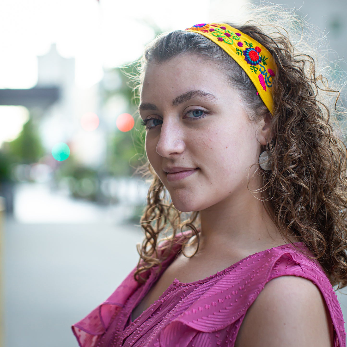 Button Embroidered Headband Hand Made in Guatemala