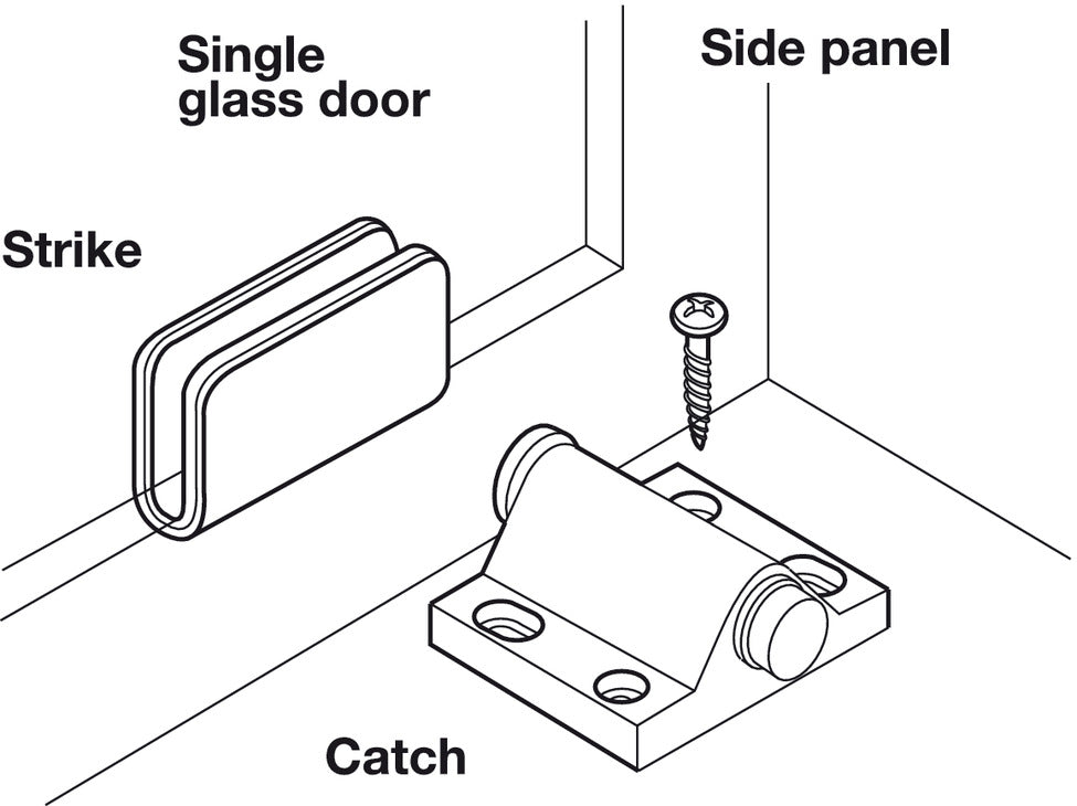 Hafele 245.63.237 Chrome Plated Magnetic Pressure Catch Strike Plate