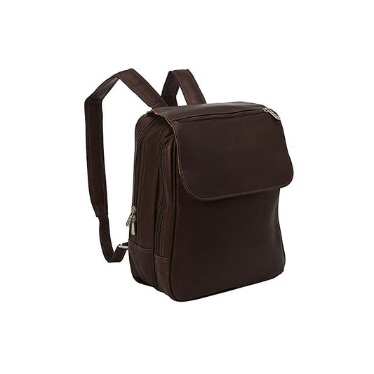 Corsa Miglia Chocolate Leather Flap-Over Tablet Backpack by Piel