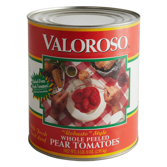 Valoroso #10 Can "Rubusto" Style Whole Peeled Pear Tomatoes 6lb. 7oz.