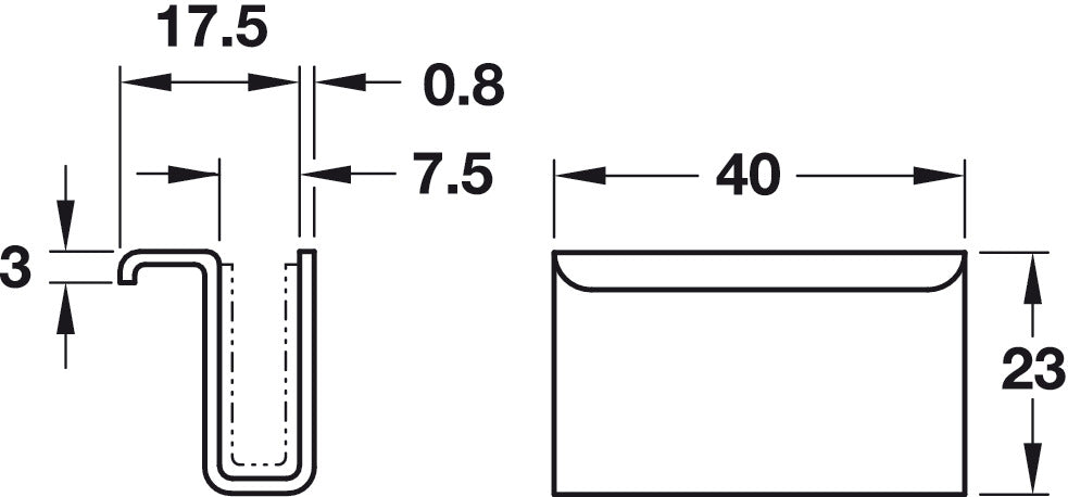 Hafele 245.63.237 Chrome Plated Magnetic Pressure Catch Strike Plate