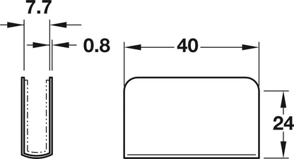 Hafele 245.63.326 Black Strike Plate for Magnetic Pressure Catches