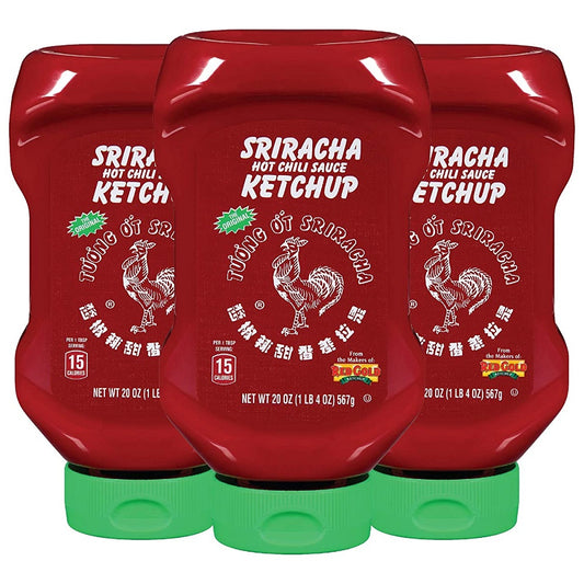 Huy Fong Sriracha Hot Chili Ketchup 20 oz. (3 Bottles, 60 oz. Total)