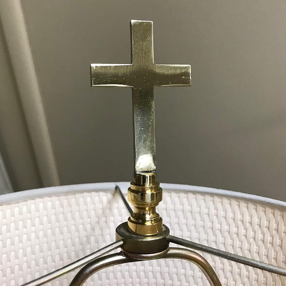 Art Finial - Brass Latin Cross, Set of 2 - Religious Works of Art for Lamps!