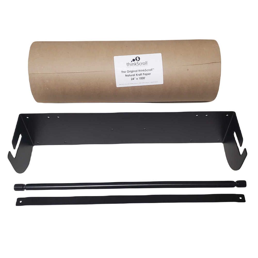 thinkScroll® 24" Wall-Mounted Kraft, Butcher Paper Roll Holder/Dispenser