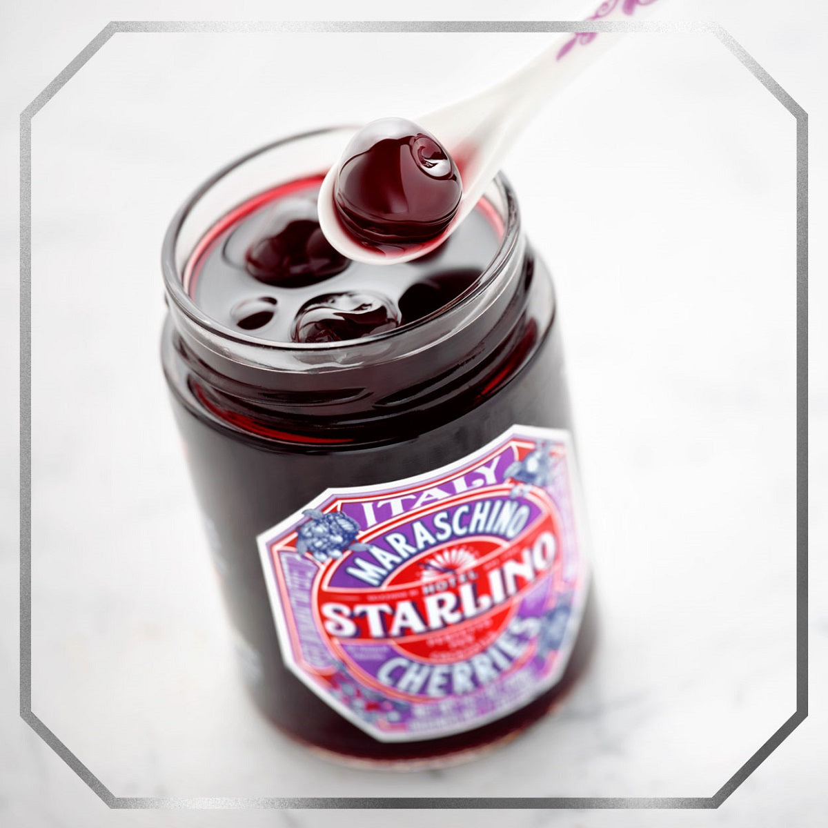 Hotel Starlino Italian Maraschino Cherries, Set of 3 Glass Jars