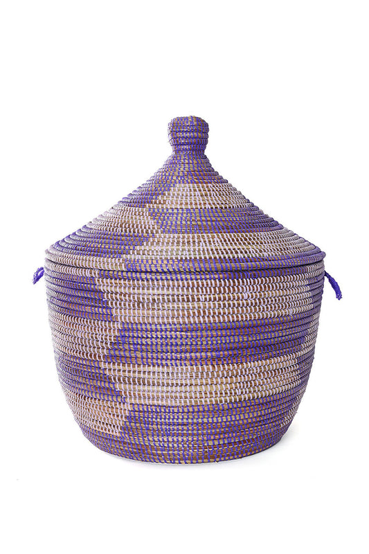 Purple & Lavender Herringbone Tribal Basket