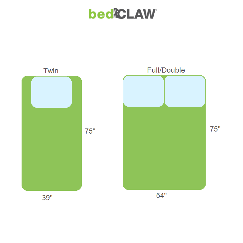 bedCLAW Twin or Full Size Steel Bolt-On Bed Frame with Casters/Wheels