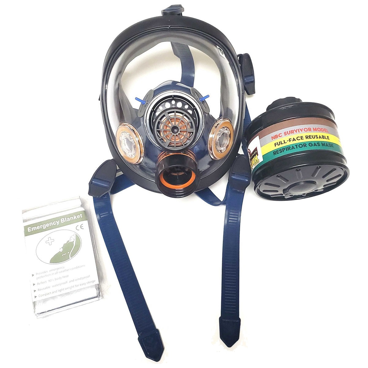 GI HAWK Full-Face Reusable Respirator Gas Mask, Dioxins