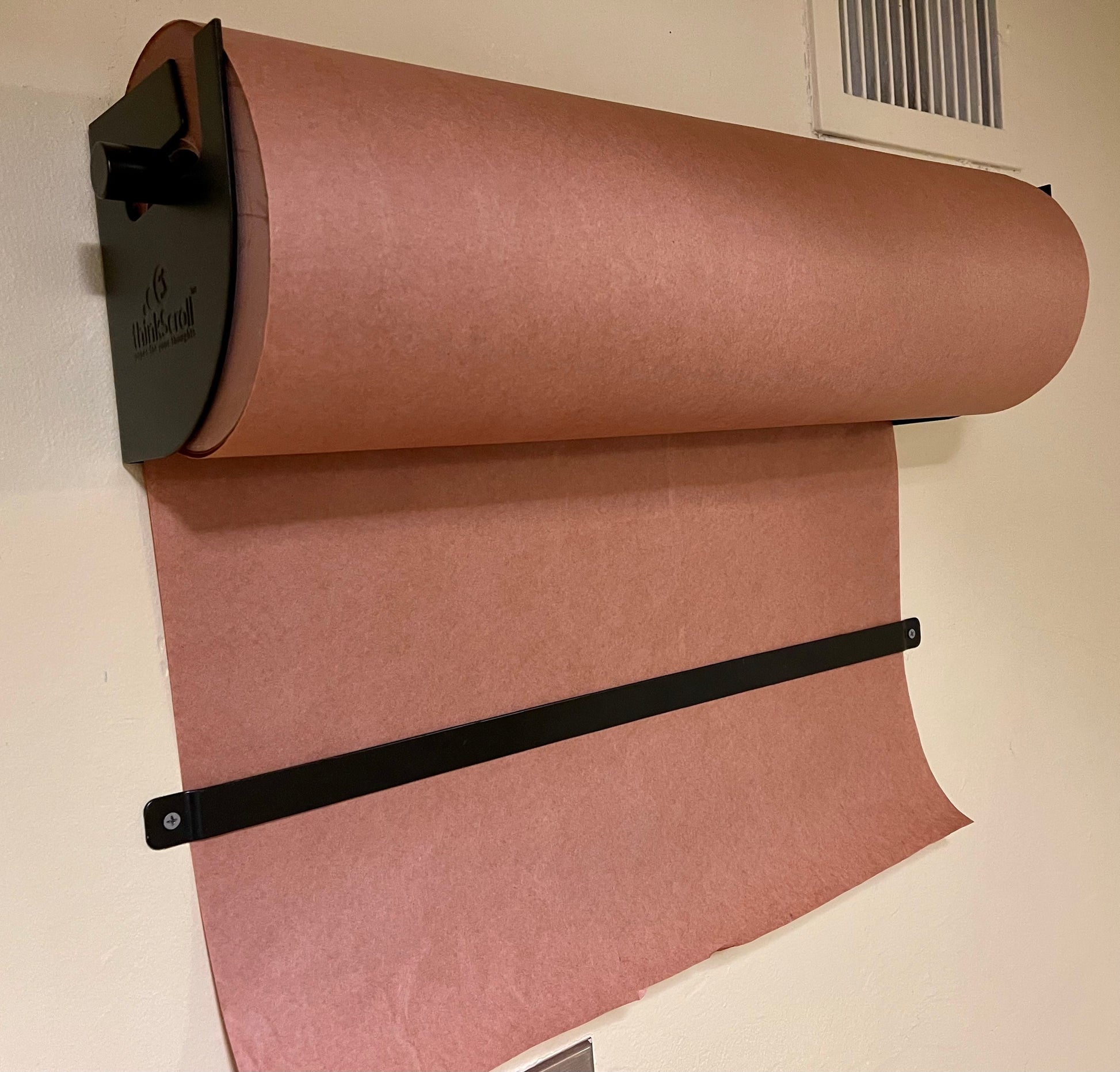 thinkScroll® 24" Wall-Mounted Kraft, Butcher Paper Roll Holder/Dispenser