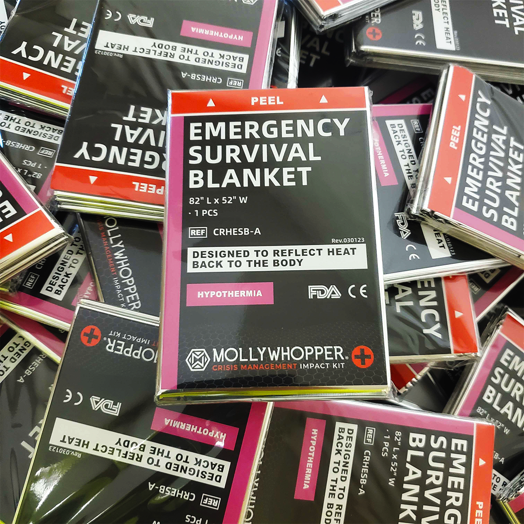 Mollywhopper Crisis Management Impact Emergency Survival Blanket 82"x52" 50 Pack