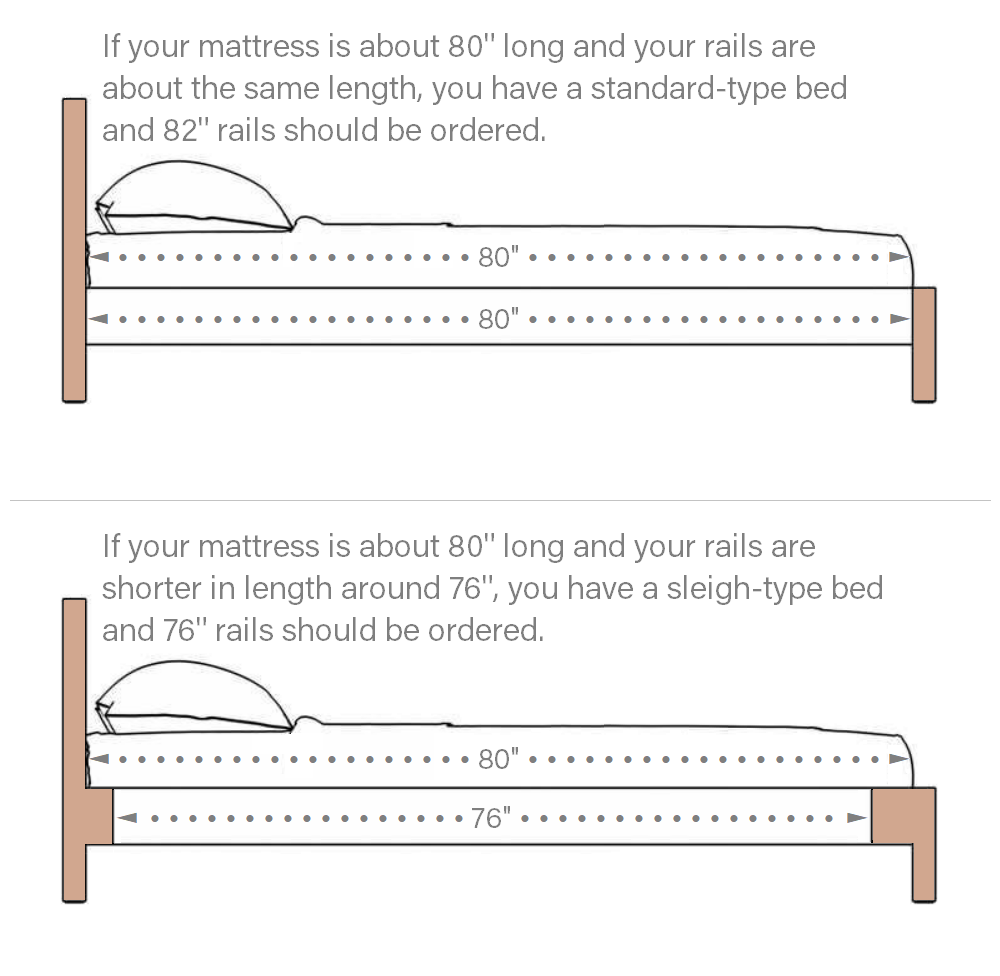 bedCLAW Medium Finish Hook-On Replacement Heavy-Duty Wood Bed Frame Side Rails