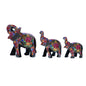 Set of 3 Paper Mache Good Luck Elephant Sculptures