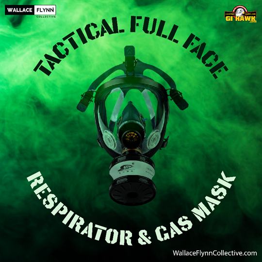 GI HAWK Full-Face Reusable Respirator Gas Mask, Dioxins