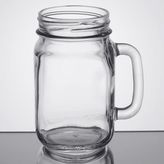 Libbey 97084 16 oz. Drinking Jar / Mason Jar with Handle - Case of 12