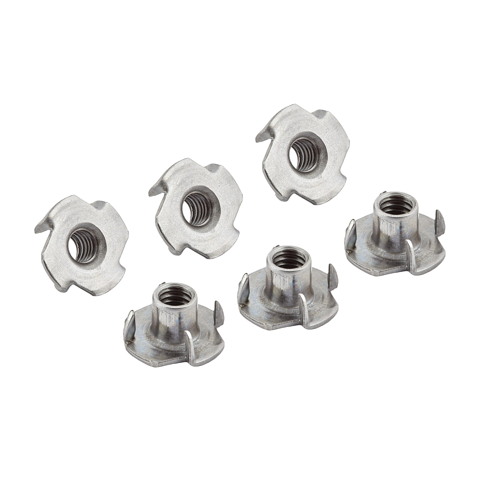 1/4-20x10mm T-Nuts for Sofa Legs, Set of 6