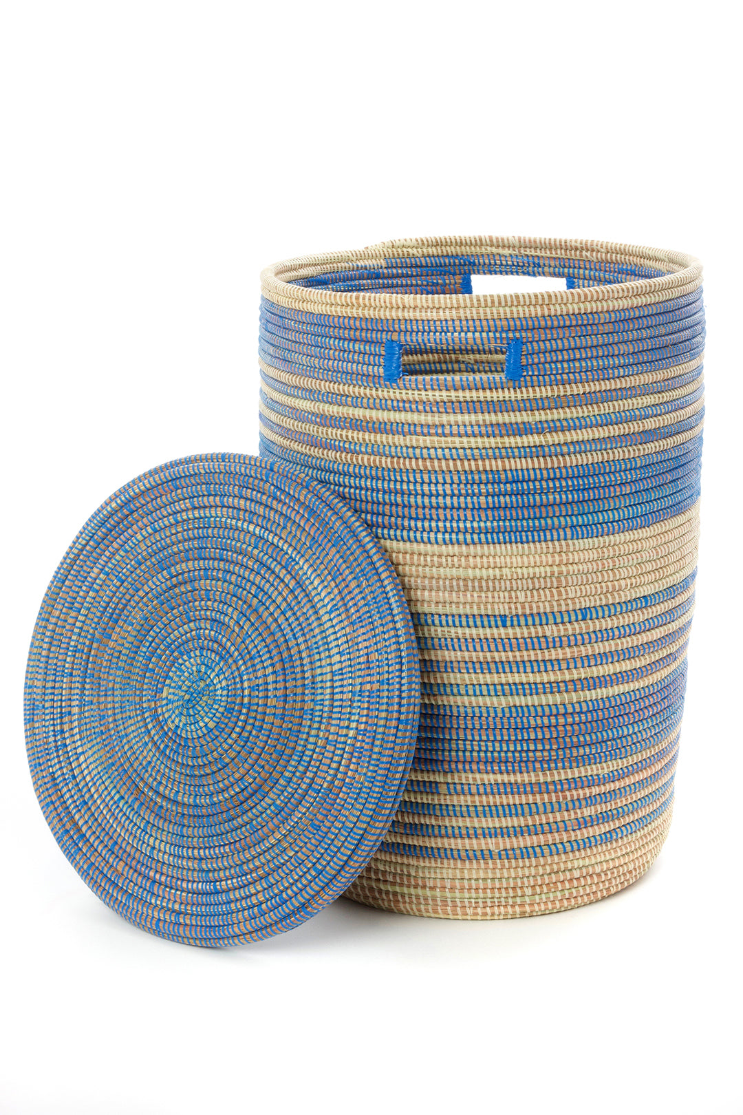 Set of Three Blue Ebb & Flow Striped Hampers Default Title