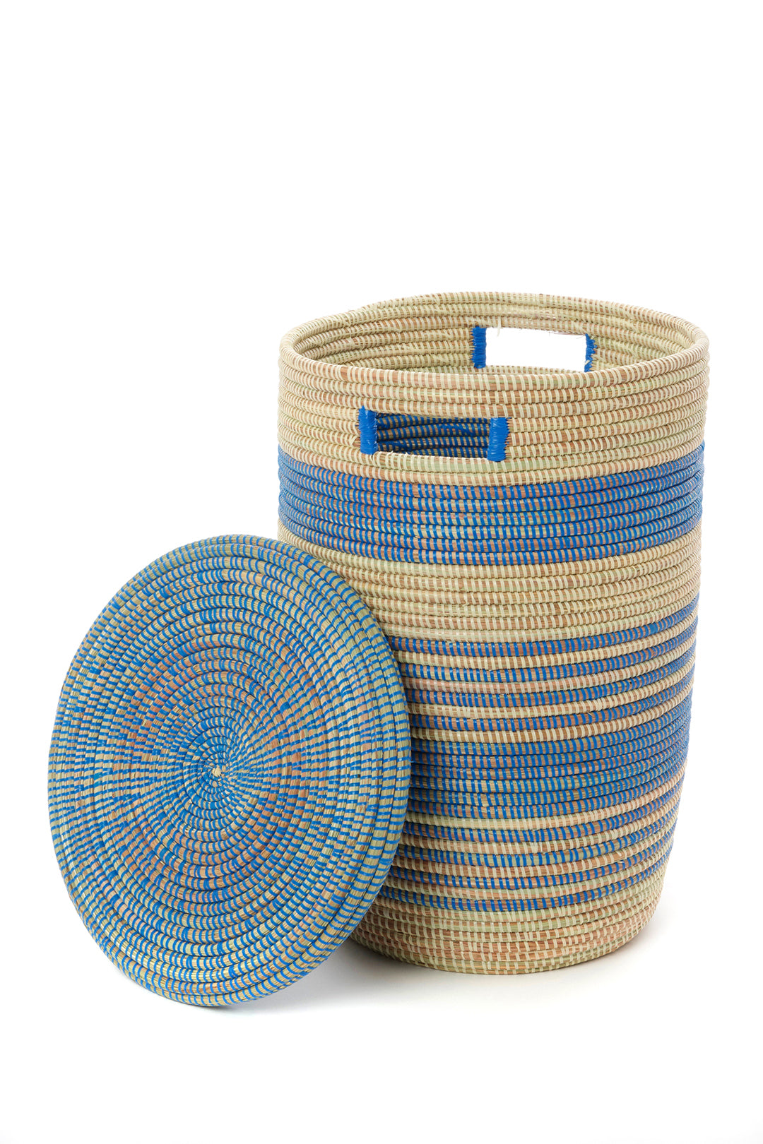 Set of Three Blue Ebb & Flow Striped Hampers Default Title