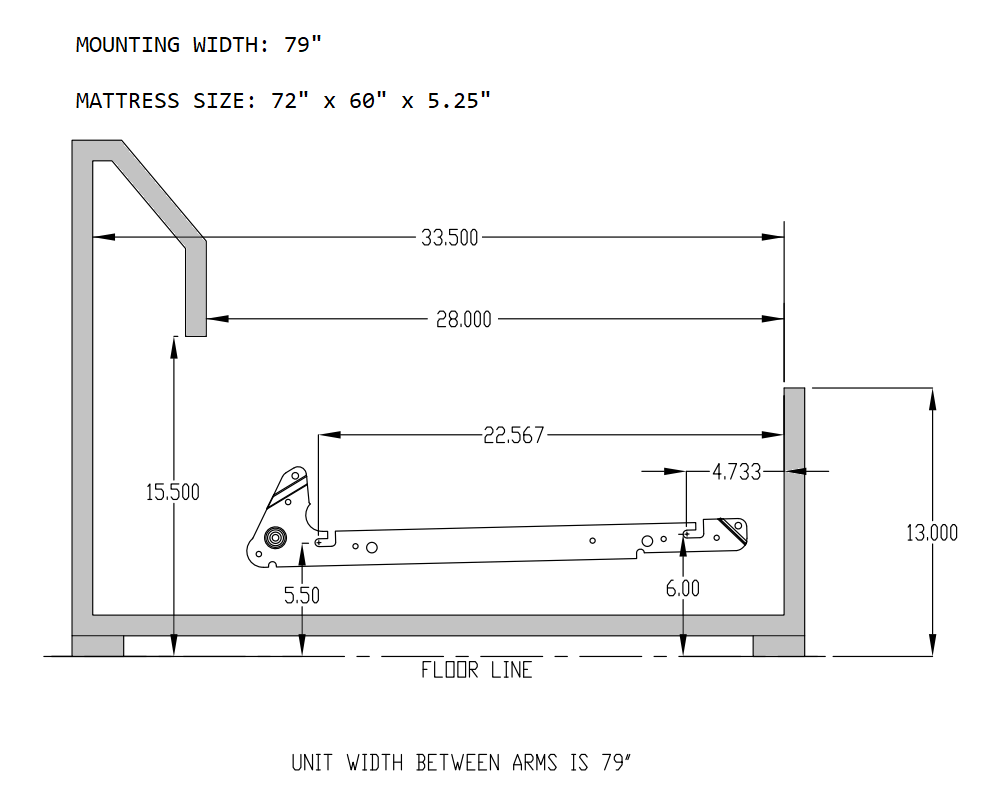 Studio Lounger Plus Sleeper Sofa Mechanism and Mattress Package