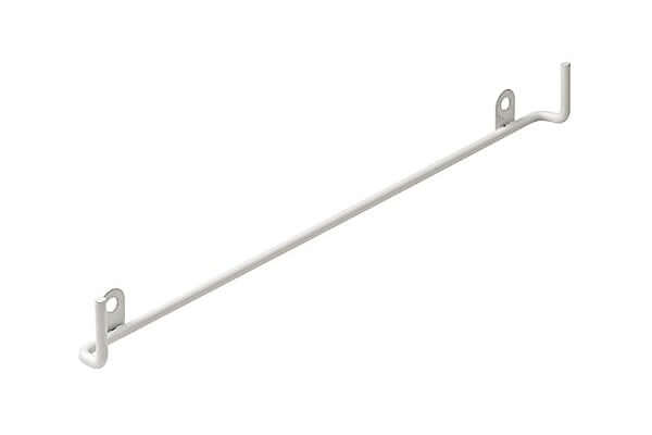 Hamper Basket Mounting Rail, White Powder Coated Steel, 8-7/8"