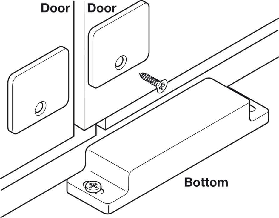 Hafele 246.36.300 Black Double Door Magnetic Catch and Strikes, 2 x 3-4 kg Pull