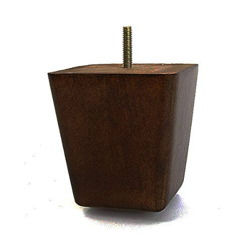 Leg Daddy 4" Medium Brown Finish Square Tapered Wooden Sofa Leg, Set of 4