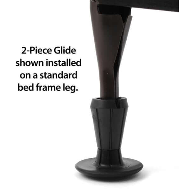 Leg Daddy 2-Piece Steel Stem Plastic Bed Frame Glide Legs, Set of 4