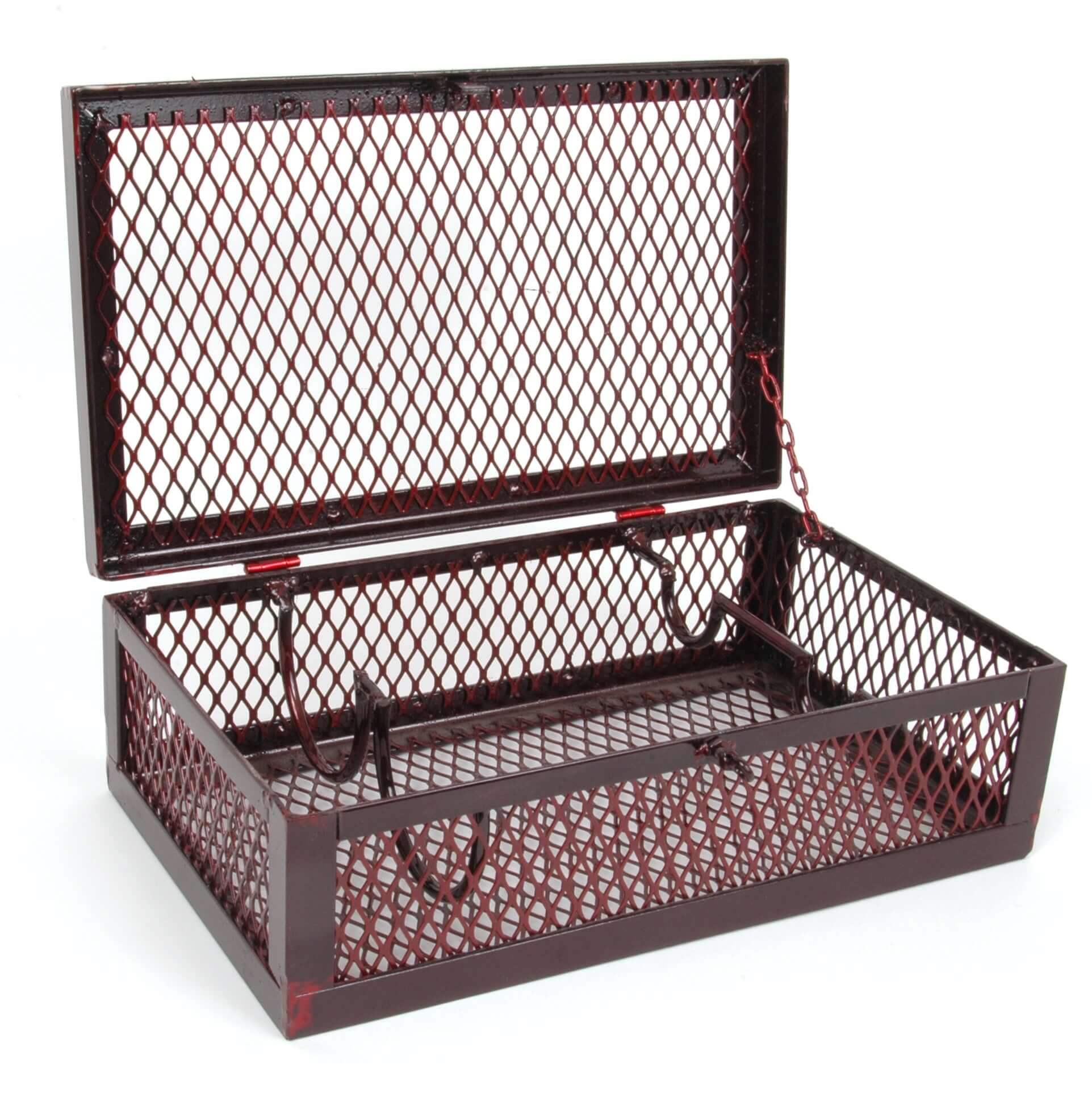 Rectangular Two Bottle Mesh Wine Box, Merlot Finish