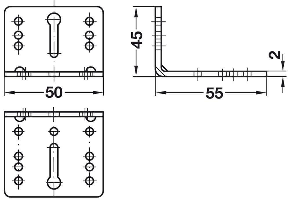 Heavy Duty Mounting Plate for Furniture and Beds, Set of 2