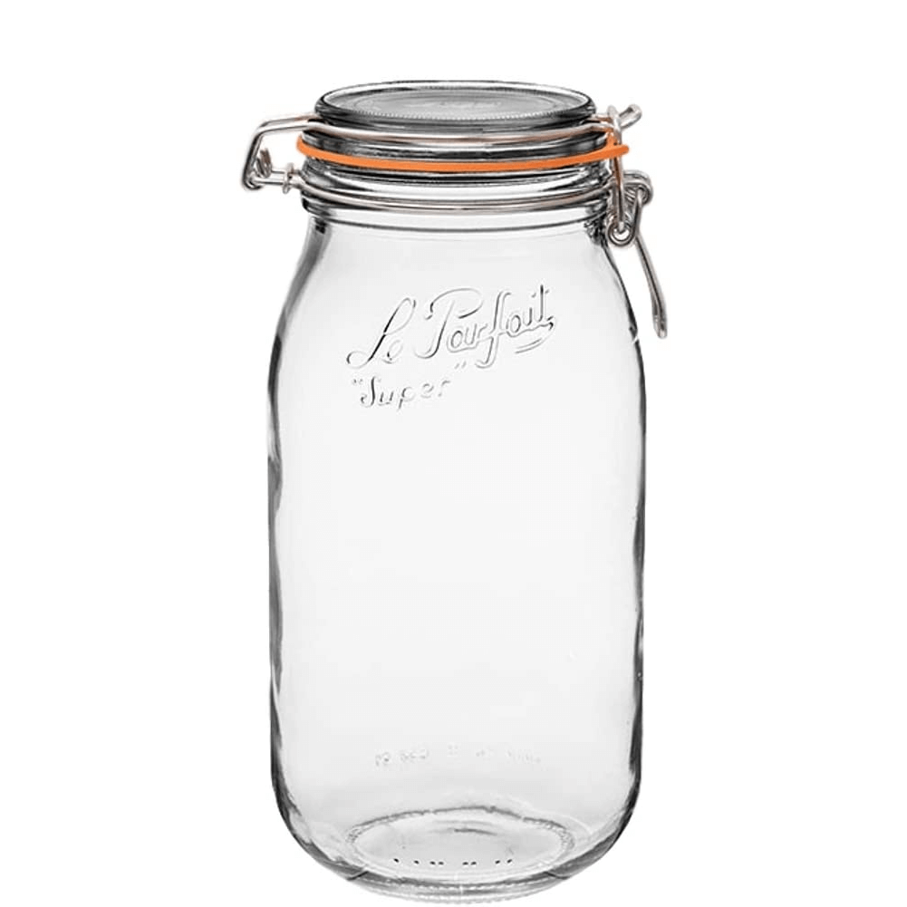 Le Parfait Rounded French Glass Storage Jars with Airtight Rubber Seals