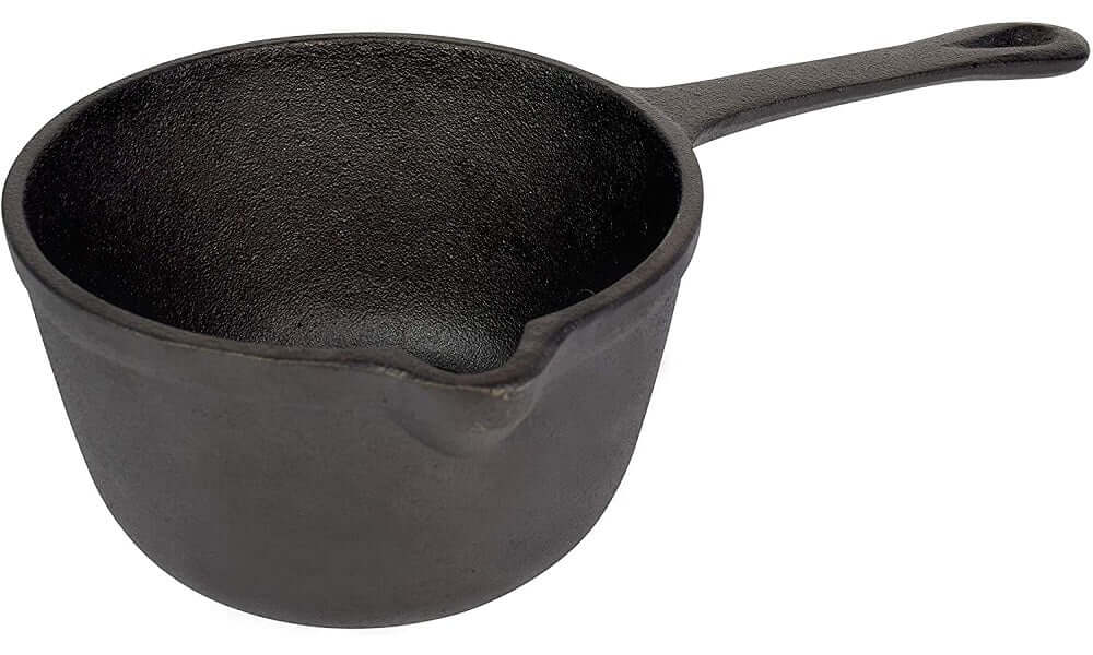 Jim Beam Pre-Seasoned Heavy Duty Cast Iron Basting Pot for Grilling and Oven