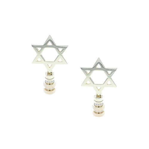 Art Finial - Star of David, Set of 2 - Religious Works of Art, Update Your Lamps!