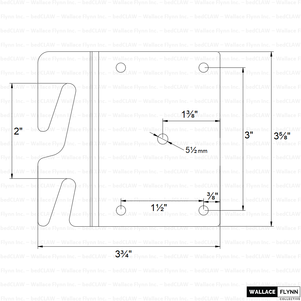 Retro-Fix Offset Hook Plate Adapter, Repair Failed Wood Bed Rails by bedCLAW