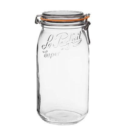 Le Parfait Rounded French Glass Storage Jars with Airtight Rubber Seals