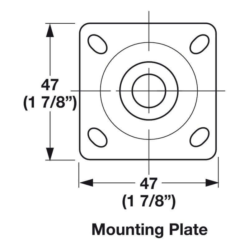 Hafele 660.30.992 Black and Silver Plate Mounted Caster without Brake