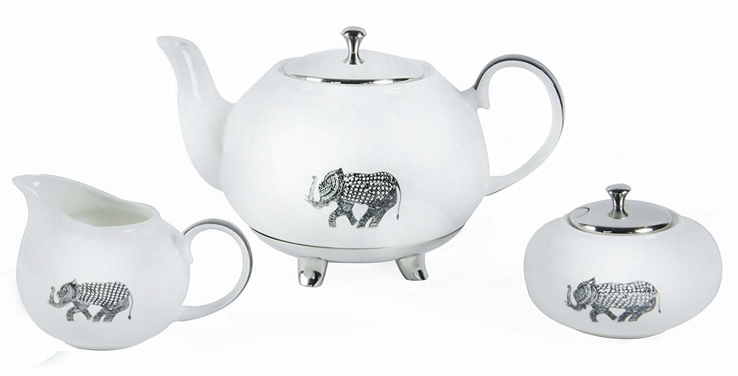 Heritage Collection Painted Elephant 3-Piece Tea Set